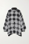 BALENCIAGA OVERSIZED CHECKED SEQUINED TULLE SHIRT