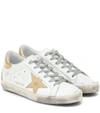 Golden Goose Sneakers Hi Star White Leather-gold Star-logo Lace In White/gold