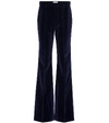 SAINT LAURENT HIGH-RISE VELVET FLARED trousers,P00489695