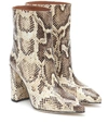 PARIS TEXAS SNAKE-EFFECT LEATHER ANKLE BOOTS,P00490962