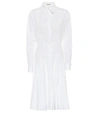 ALAÏA COTTON MIDI SHIRT DRESS,P00495540