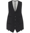 ANN DEMEULEMEESTER WOOL TWILL AND COTTON WAISTCOAT,P00503116