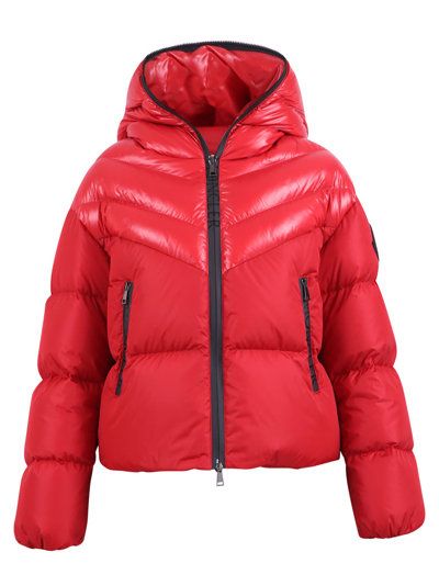 Moncler Down Jacket With Hood In Red