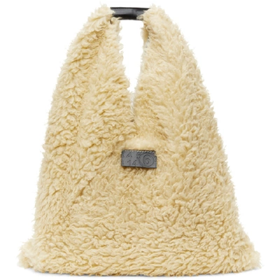 Mm6 Maison Margiela Japanese Beige Cotton Handbag In H0350 Cream