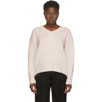 Arch4 Beige Cashmere Battersea V-neck Sweater In Fawn