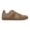 Maison Margiela Replica Leather And Suede Sneakers In Brown