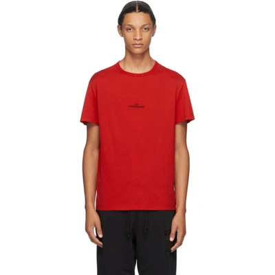 Maison Margiela Inverted Embroidered Logo T-shirt In Red