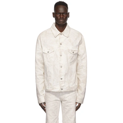 Maison Margiela Chalk-effect Marbled Cotton-twill Jacket In White