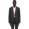 MAISON MARGIELA GREY WOOL COLLARLESS BLAZER