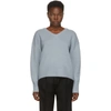 ARCH4 BLUE CASHMERE BATTERSEA V-NECK SWEATER