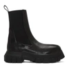 RICK OWENS BLACK MEGA BOZO TRACTOR CHELSEA BOOTS