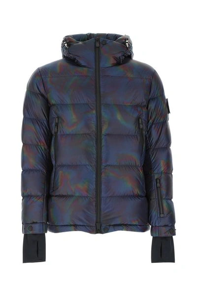 Moncler Lignod Quilted Down Oil-slick Effect Shell Coat In Irridescente