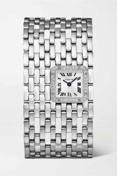 Cartier Panthère De  Manchette 22mm Rhodium-finish 18-karat White Gold And Diamond Watch