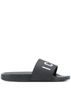 Dsquared2 10mm Icon Rubber Slides In Black