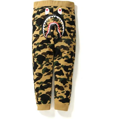 Pre-owned Bape  1st Camo Shark Slim Sweat Pants Pants Yellow