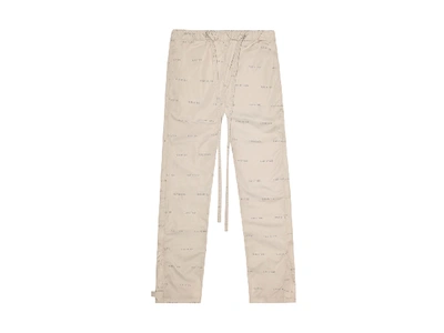 Pre-owned Fear Of God All Over Print Baggy Nylon Pants Bone