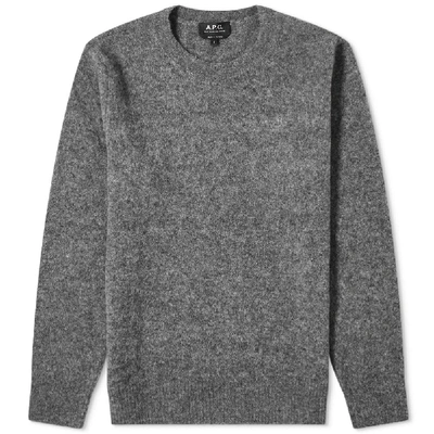 A.p.c. Diego Crewneck Sweater In Marled Grey