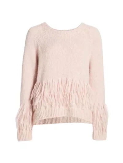 Cinq À Sept Izabella Fringe Sweater In Cinq Pink
