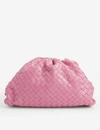 Bottega Veneta The Pouch Medium Intrecciato Leather Clutch In Pink-silver