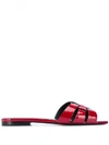 Saint Laurent Tribute Nu Pieds 05 Leather Sandals In Red