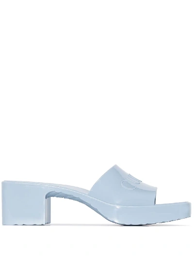 Gucci Light Blue 55 Logo Mules