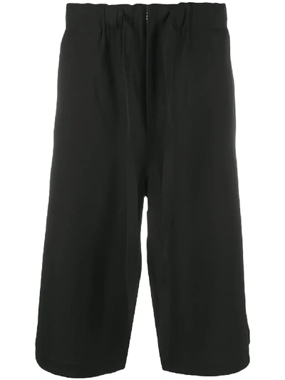 Loewe Drawstring Wool Bermuda Shorts In Black