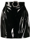 Philipp Plein Patent Mini Skirt In Black