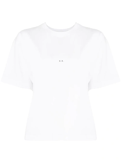 Sir Crew Neck Side Logo Print T-shirt In White