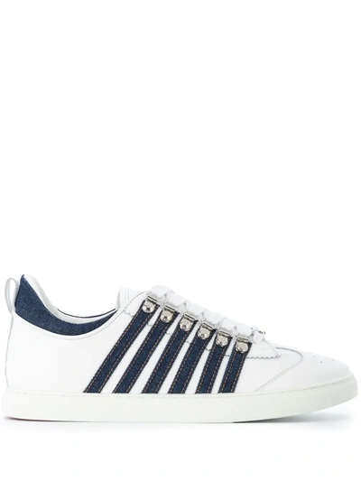 Dsquared2 Side-stripe Sneakers In White