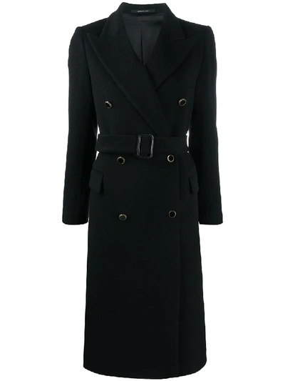 Tagliatore Double-breasted Cashmere Coat In Black