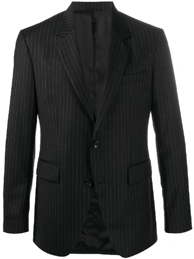 Reveres 1949 Tailored Pinstripe Suit Jacket In Black