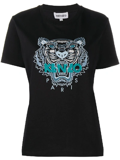 Kenzo Tiger-motif Short-sleeve T-shirt In Black