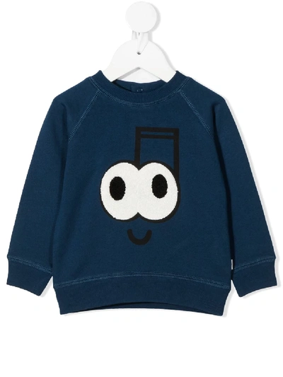 Stella Mccartney Blue Sweatshirt For Babykids With Musical Note