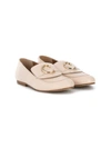 CHLOÉ C BUCKLE LEATHER LOAFERS