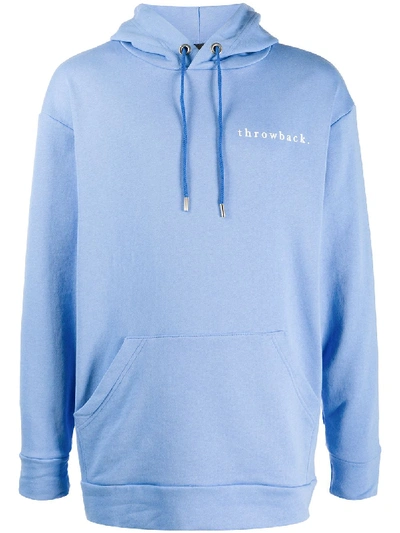 Throwback Logo Printed Hoodie In Blue