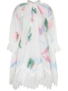 SUSAN FANG LAYERED FEATHER ORGANZA SWING DRESS