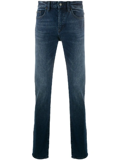 Hugo Boss Mid-rise Straight Leg Jeans In Blue