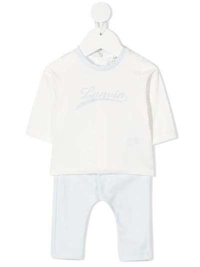 Lanvin Enfant Babies' Two-tone Cotton Tracksuit In White