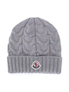 MONCLER RIBBED KNIT WOOL BEANIE