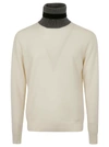 MAISON MARGIELA TURTLENECK PULLOVER,S30HB0235S17555 001F OFF WHITE GREY BLACK