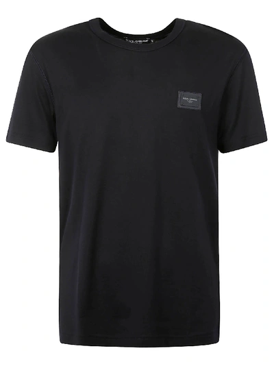 Dolce & Gabbana Chest Patched T-shirt In Blue Scuro