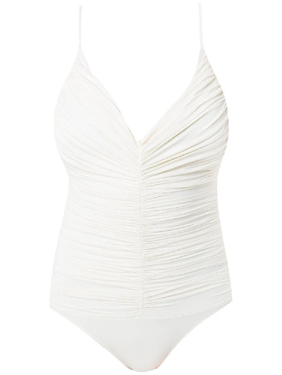 Clube Bossa Chalou Draped Swimsuit In Neutrals