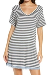 Honeydew Intimates All American Sleep Shirt In Charcoal Multistripe