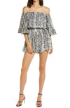 ENDLESS ROSE OFF THE SHOULDER RUFFLE SLEEVE ROMPER,80135D7SR