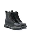DSQUARED2 TEEN LACE-UP LEATHER BOOTS