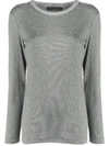 Fabiana Filippi Fine-knit Crew-neck Jumper In Grey