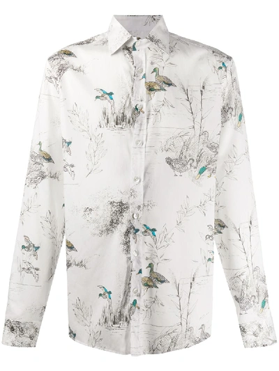 Etro Duck Print Tailored Shirt In White