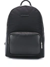 EMPORIO ARMANI ZIPPED LOGO PATCH BACKPACK