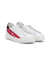 DSQUARED2 TEEN LOGO STRIPE LEATHER TRAINERS
