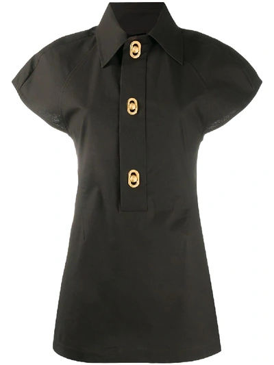 Bottega Veneta Fitted Raglan-sleeves Blouse In Black